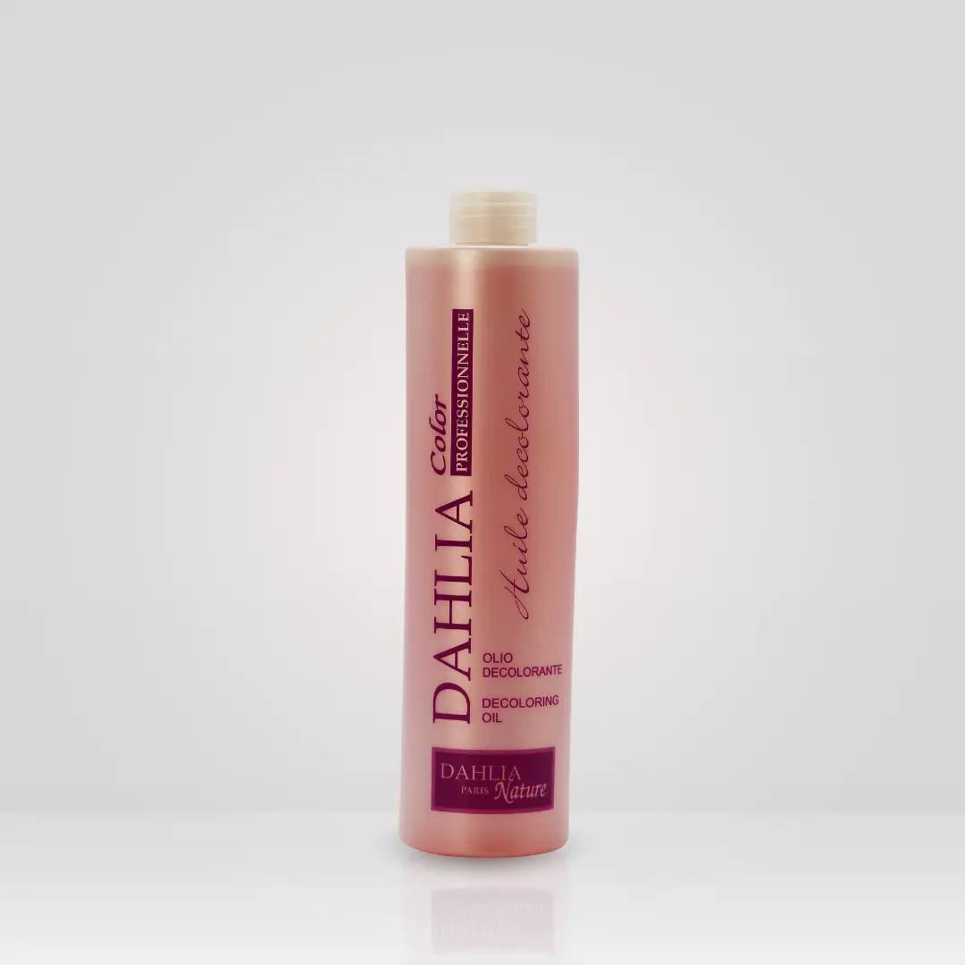 Un flacon d'Huile Décolorante de 500 ml à usage professionnel capillaire, debout sur fond clair — un excellent produit de coiffure professionnel pas cher au super rapport qualité/prix. Dahlia Color Professionnel